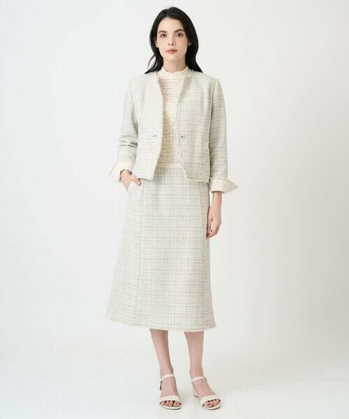 CHRISTIAN AUJARD Lサイズ / クリスチャン・オジャール　エルサイズ ノーカラージャケット | 【大きいサイズ】シャイニーツィードジャケット | 詳細20