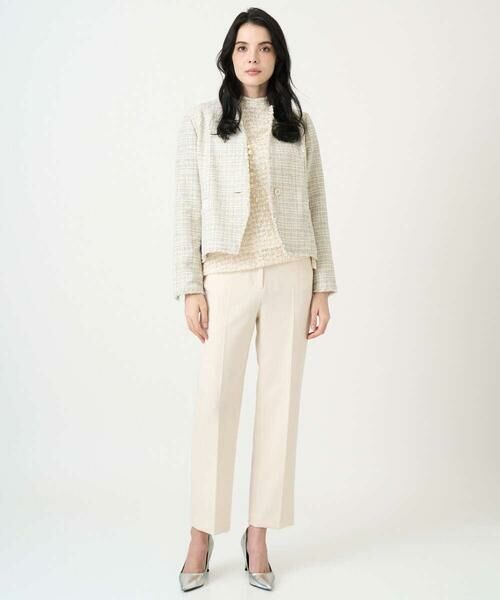 CHRISTIAN AUJARD Lサイズ / クリスチャン・オジャール　エルサイズ ノーカラージャケット | 【大きいサイズ】シャイニーツィードジャケット | 詳細23