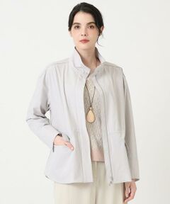 CHRISTIAN AUJARD Lサイズ / クリスチャン・オジャール　エルサイズ ノーカラージャケット | 【大きいサイズ/シワになりにくい】タフタジップジャケット