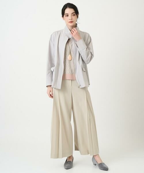 CHRISTIAN AUJARD Lサイズ / クリスチャン・オジャール　エルサイズ ノーカラージャケット | 【大きいサイズ/シワになりにくい】タフタジップジャケット | 詳細8