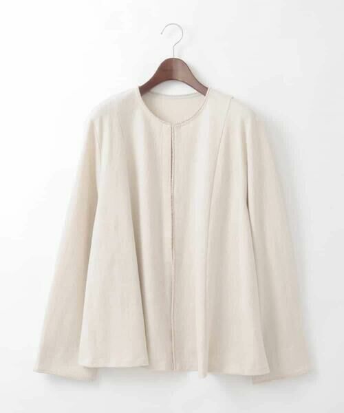 CHRISTIAN AUJARD Lサイズ / クリスチャン・オジャール　エルサイズ ノーカラージャケット | 【大きいサイズ/セットアップ対応】ラメジャージー羽織り | 詳細7