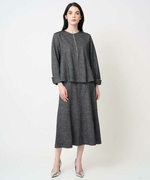 CHRISTIAN AUJARD Lサイズ / クリスチャン・オジャール　エルサイズ ノーカラージャケット | 【大きいサイズ/セットアップ対応】ラメジャージー羽織り | 詳細21