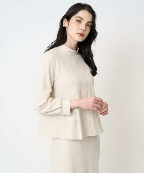 CHRISTIAN AUJARD Lサイズ / クリスチャン・オジャール　エルサイズ カットソー | 【大きいサイズ/セットアップ対応】ラメジャージープルオーバー（アイボリー）