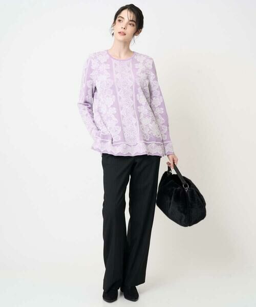 CHRISTIAN AUJARD Lサイズ / クリスチャン・オジャール　エルサイズ チノ・ワークパンツ | 【大きいサイズ】ラメストライプセミワイドパンツ | 詳細11