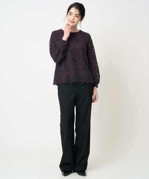 CHRISTIAN AUJARD Lサイズ / クリスチャン・オジャール　エルサイズ チノ・ワークパンツ | 【大きいサイズ】ラメストライプセミワイドパンツ | 詳細15