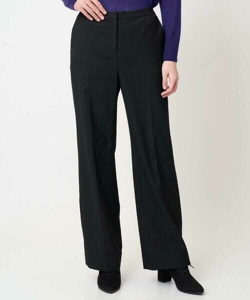 CHRISTIAN AUJARD Lサイズ / クリスチャン・オジャール　エルサイズ チノ・ワークパンツ | 【大きいサイズ】ラメストライプセミワイドパンツ（ブラック）