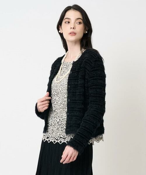 CHRISTIAN AUJARD Lサイズ / クリスチャン・オジャール　エルサイズ セットアップ | 【大きいサイズ】ファンシーツイードニットジャケット | 詳細1