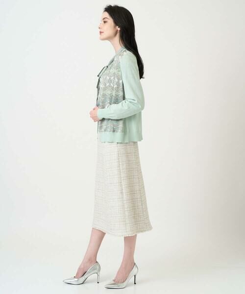 CHRISTIAN AUJARD Lサイズ / クリスチャン・オジャール　エルサイズ カーディガン・ボレロ | 【大きいサイズ/アンサンブル対応】レーシーオーナメントプリントカーディガン | 詳細17