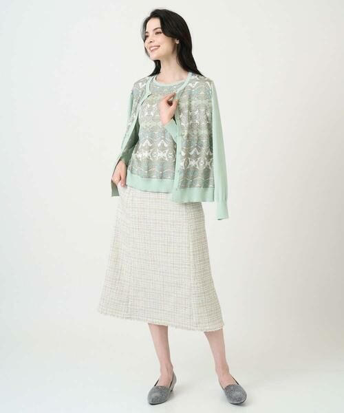 CHRISTIAN AUJARD Lサイズ / クリスチャン・オジャール　エルサイズ カーディガン・ボレロ | 【大きいサイズ/アンサンブル対応】レーシーオーナメントプリントカーディガン | 詳細19