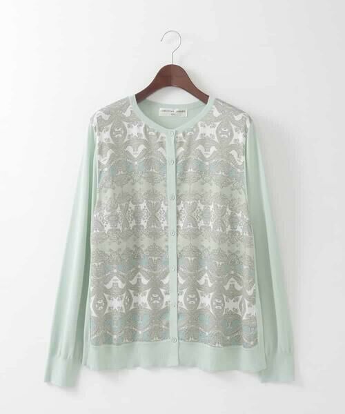 CHRISTIAN AUJARD Lサイズ / クリスチャン・オジャール　エルサイズ カーディガン・ボレロ | 【大きいサイズ/アンサンブル対応】レーシーオーナメントプリントカーディガン | 詳細6