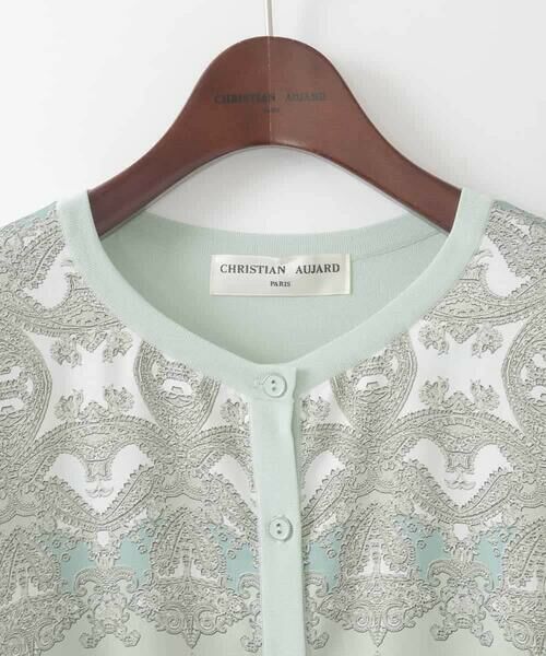 CHRISTIAN AUJARD Lサイズ / クリスチャン・オジャール　エルサイズ カーディガン・ボレロ | 【大きいサイズ/アンサンブル対応】レーシーオーナメントプリントカーディガン | 詳細8