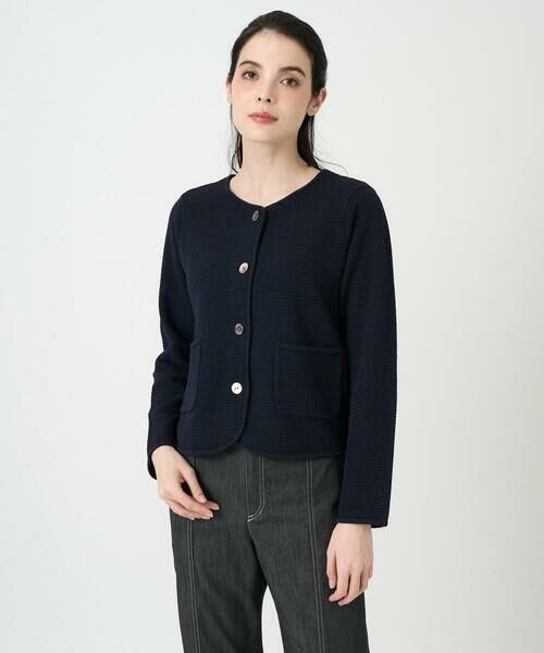 CHRISTIAN AUJARD Lサイズ / クリスチャン・オジャール　エルサイズ ノーカラージャケット | 【大きいサイズ】ツィーディーニットジャケット | 詳細3