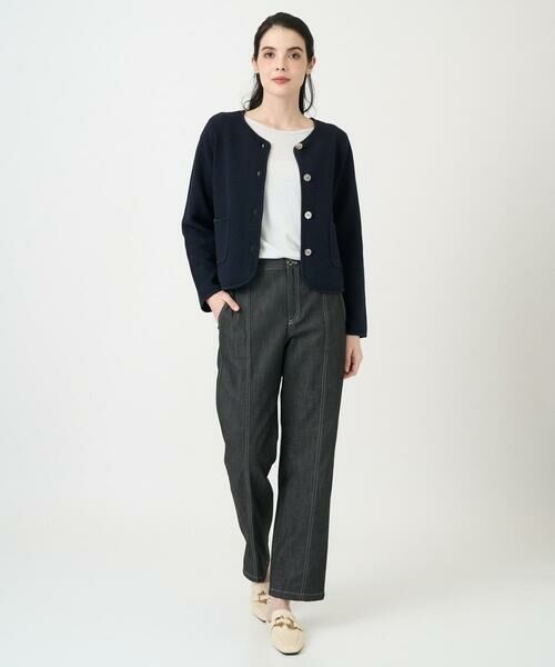 CHRISTIAN AUJARD Lサイズ / クリスチャン・オジャール　エルサイズ ノーカラージャケット | 【大きいサイズ】ツィーディーニットジャケット | 詳細5