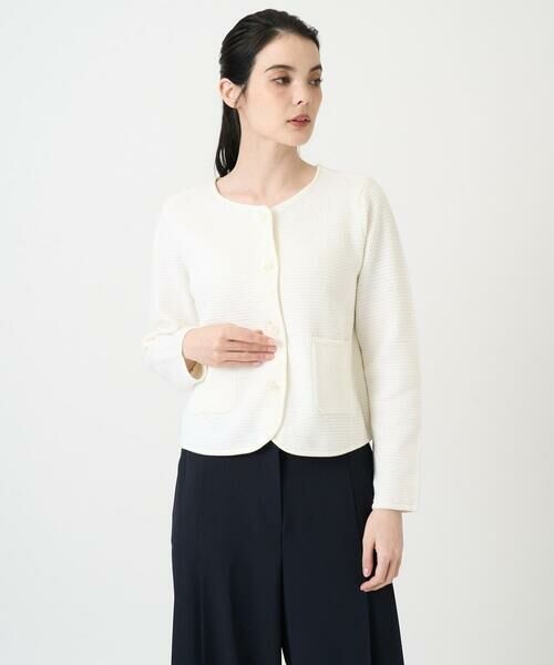 CHRISTIAN AUJARD Lサイズ / クリスチャン・オジャール　エルサイズ ノーカラージャケット | 【大きいサイズ】ツィーディーニットジャケット | 詳細15