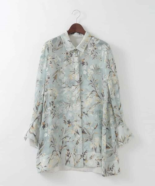 CHRISTIAN AUJARD Lサイズ / クリスチャン・オジャール　エルサイズ シャツ・ブラウス | 【大きいサイズ】フラワープリントシアーブラウス | 詳細3