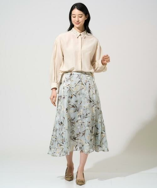 CHRISTIAN AUJARD Lサイズ / クリスチャン・オジャール　エルサイズ シャツ・ブラウス | 【大きいサイズ】ウォッシャブルシルク刺繍ブラウス | 詳細3