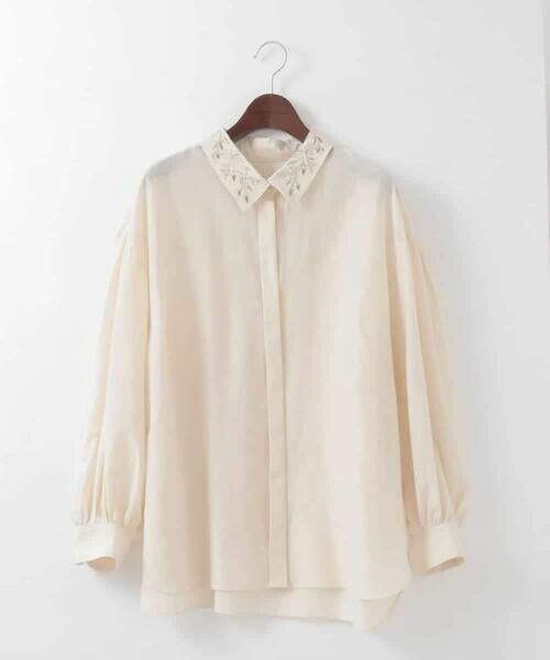 CHRISTIAN AUJARD Lサイズ / クリスチャン・オジャール　エルサイズ シャツ・ブラウス | 【大きいサイズ】ウォッシャブルシルク刺繍ブラウス | 詳細7