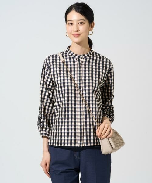 CHRISTIAN AUJARD Lサイズ / クリスチャン・オジャール　エルサイズ シャツ・ブラウス | 【大きいサイズ/セットアップ対応】シャンブレーチェックブラウス | 詳細1