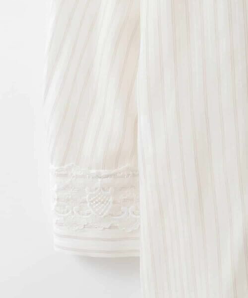 CHRISTIAN AUJARD Lサイズ / クリスチャン・オジャール　エルサイズ シャツ・ブラウス | 【大きいサイズ】袖レースストライプブラウス | 詳細8