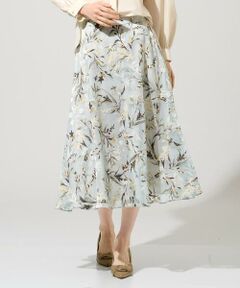 CHRISTIAN AUJARD Lサイズ / クリスチャン・オジャール　エルサイズ ロング・マキシ丈スカート | 【大きいサイズ/セットアップ対応】フラワープリントシアースカート