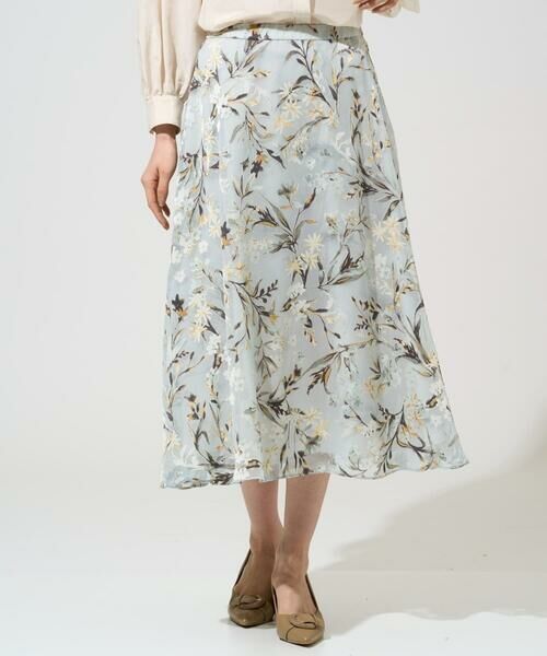 CHRISTIAN AUJARD Lサイズ / クリスチャン・オジャール　エルサイズ ロング・マキシ丈スカート | 【大きいサイズ/セットアップ対応】フラワープリントシアースカート | 詳細1