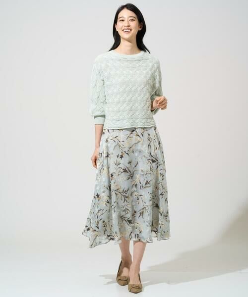 CHRISTIAN AUJARD Lサイズ / クリスチャン・オジャール　エルサイズ ロング・マキシ丈スカート | 【大きいサイズ/セットアップ対応】フラワープリントシアースカート | 詳細10