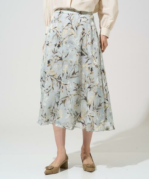 CHRISTIAN AUJARD Lサイズ / クリスチャン・オジャール　エルサイズ ロング・マキシ丈スカート | 【大きいサイズ/セットアップ対応】フラワープリントシアースカート | 詳細2