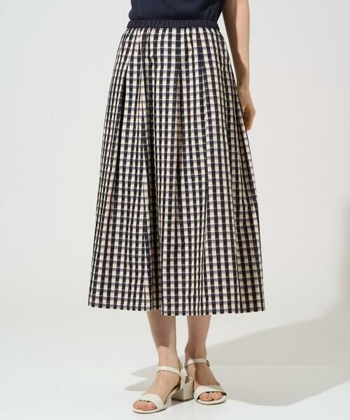 CHRISTIAN AUJARD Lサイズ / クリスチャン・オジャール　エルサイズ ロング・マキシ丈スカート | 【大きいサイズ/セットアップ対応】シャンブレーチェックスカート | 詳細1