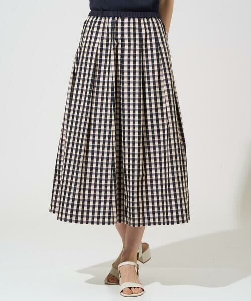 CHRISTIAN AUJARD Lサイズ / クリスチャン・オジャール　エルサイズ ロング・マキシ丈スカート | 【大きいサイズ/セットアップ対応】シャンブレーチェックスカート | 詳細2