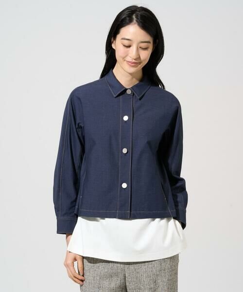 CHRISTIAN AUJARD Lサイズ / クリスチャン・オジャール　エルサイズ セットアップ | 【大きいサイズ/セットアップ対応】ジャージーデニムライクジャケット | 詳細3