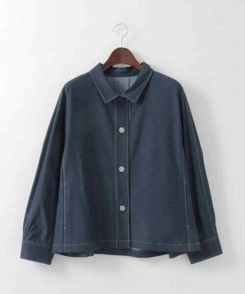 CHRISTIAN AUJARD Lサイズ / クリスチャン・オジャール　エルサイズ セットアップ | 【大きいサイズ/セットアップ対応】ジャージーデニムライクジャケット | 詳細4