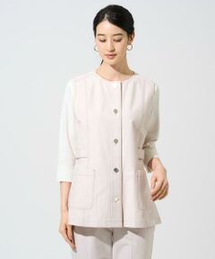 CHRISTIAN AUJARD Lサイズ / クリスチャン・オジャール　エルサイズ ベスト | 【大きいサイズ/セットアップ対応】ジャージーデニムライクジレ