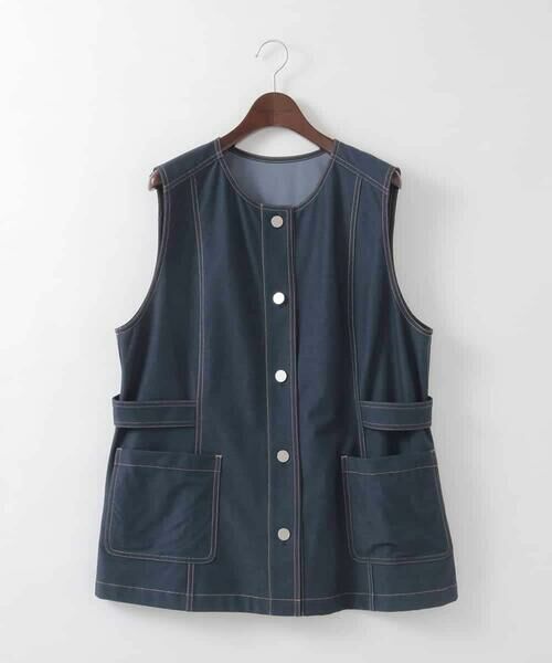 CHRISTIAN AUJARD Lサイズ / クリスチャン・オジャール　エルサイズ ベスト | 【大きいサイズ/セットアップ対応】ジャージーデニムライクジレ | 詳細2