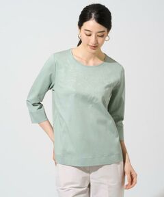 CHRISTIAN AUJARD Lサイズ / クリスチャン・オジャール　エルサイズ カットソー | 【大きいサイズ】フラワー刺繍カットソー