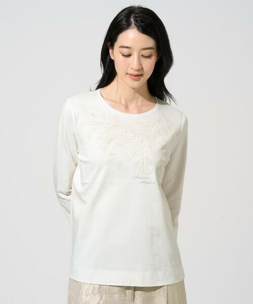 CHRISTIAN AUJARD Lサイズ / クリスチャン・オジャール　エルサイズ カットソー | 【大きいサイズ】フラワー刺繍カットソー | 詳細13