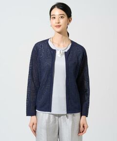 CHRISTIAN AUJARD Lサイズ / クリスチャン・オジャール　エルサイズ セットアップ | 【大きいサイズ】スクエアージャカード羽織り