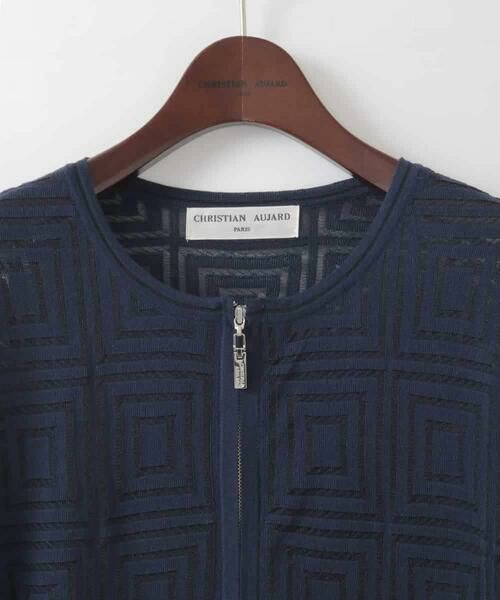 CHRISTIAN AUJARD Lサイズ / クリスチャン・オジャール　エルサイズ セットアップ | 【大きいサイズ】スクエアージャカード羽織り | 詳細4
