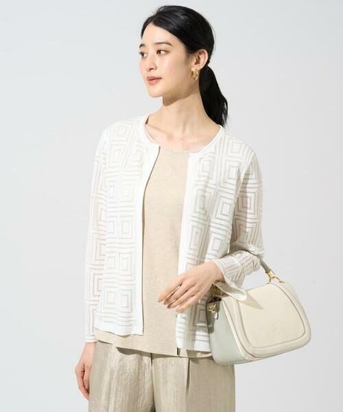 CHRISTIAN AUJARD Lサイズ / クリスチャン・オジャール　エルサイズ セットアップ | 【大きいサイズ】スクエアージャカード羽織り | 詳細10