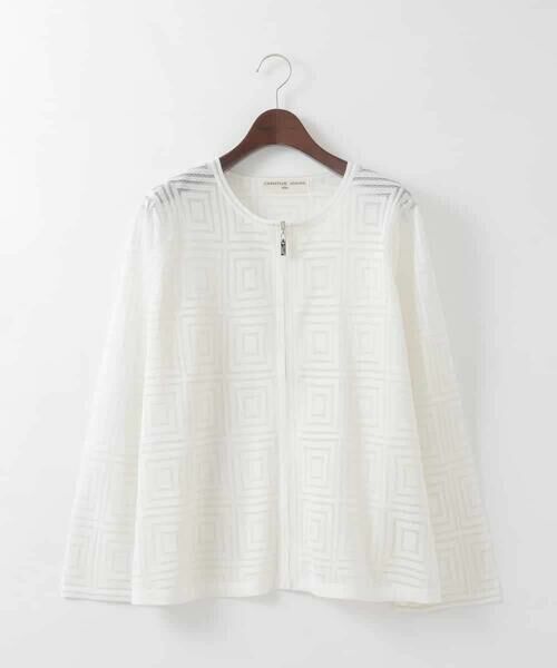 CHRISTIAN AUJARD Lサイズ / クリスチャン・オジャール　エルサイズ セットアップ | 【大きいサイズ】スクエアージャカード羽織り | 詳細12