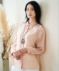 CHRISTIAN AUJARD Lサイズ / クリスチャン・オジャール　エルサイズ シャツ・ブラウス | 【大きいサイズ】シルク混シャイニーブラウス