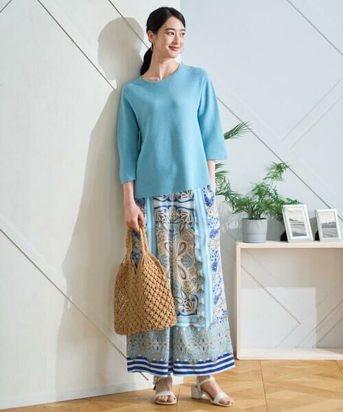 CHRISTIAN AUJARD Lサイズ / クリスチャン・オジャール　エルサイズ ニット・セーター | 【大きいサイズ】リネンライクホールガーメントニット | 詳細7