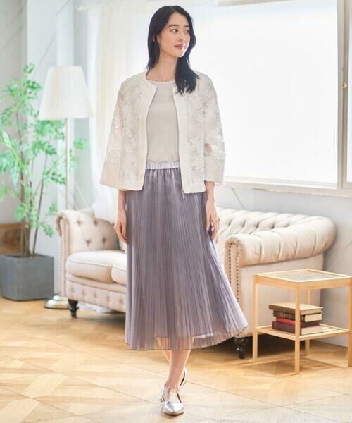 CHRISTIAN AUJARD Lサイズ / クリスチャン・オジャール　エルサイズ ロング・マキシ丈スカート | 【大きいサイズ】ブライトオーガンジープリーツスカート | 詳細4
