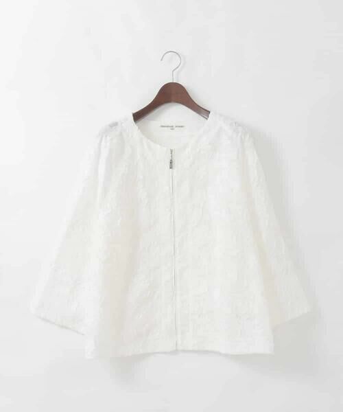 CHRISTIAN AUJARD Lサイズ / クリスチャン・オジャール　エルサイズ ノーカラージャケット | 【大きいサイズ】フラワーカットジャカードジャケット | 詳細14