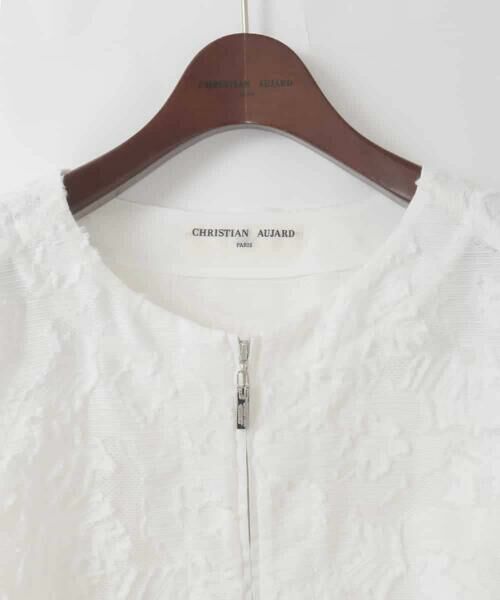 CHRISTIAN AUJARD Lサイズ / クリスチャン・オジャール　エルサイズ ノーカラージャケット | 【大きいサイズ】フラワーカットジャカードジャケット | 詳細16