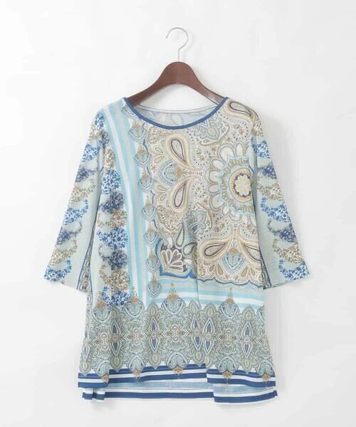 CHRISTIAN AUJARD Lサイズ / クリスチャン・オジャール　エルサイズ カットソー | 【大きいサイズ】マリンブルーペーズリーカットソー | 詳細4