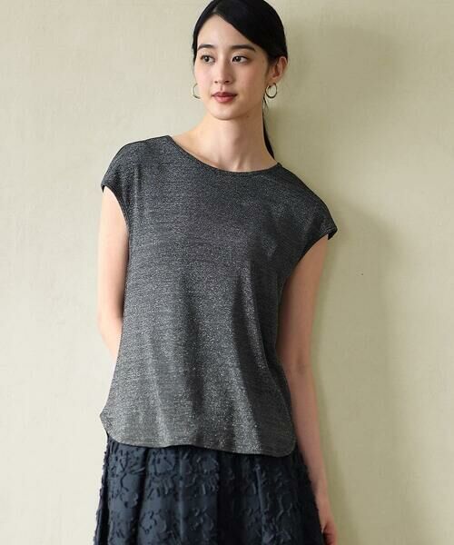 CHRISTIAN AUJARD Lサイズ / クリスチャン・オジャール　エルサイズ カットソー | 【大きいサイズ】ラメフライスカットソー（ブラック）