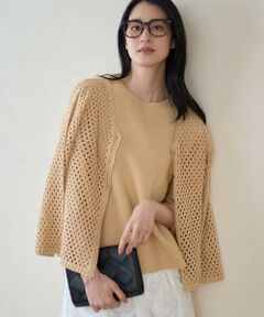 CHRISTIAN AUJARD Lサイズ / クリスチャン・オジャール　エルサイズ カーディガン・ボレロ | 【大きいサイズ】リネンライクニットカーディガン