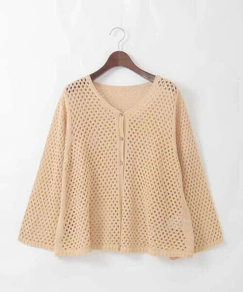 CHRISTIAN AUJARD Lサイズ / クリスチャン・オジャール　エルサイズ カーディガン・ボレロ | 【大きいサイズ】リネンライクニットカーディガン | 詳細4