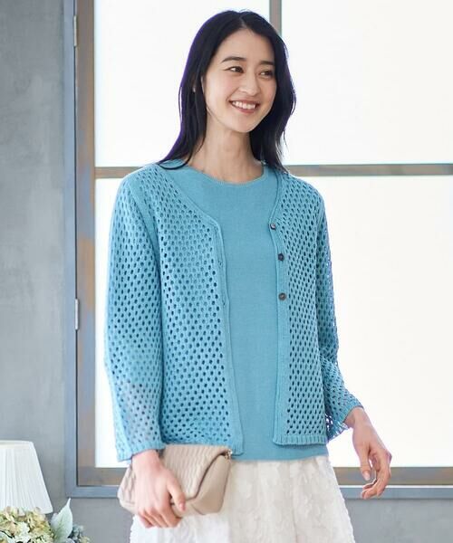 CHRISTIAN AUJARD Lサイズ / クリスチャン・オジャール　エルサイズ カーディガン・ボレロ | 【大きいサイズ】リネンライクニットカーディガン | 詳細10