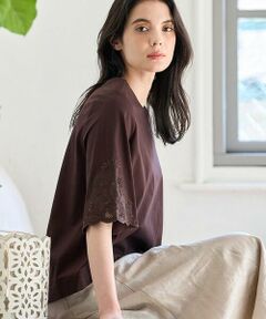 CHRISTIAN AUJARD Lサイズ / クリスチャン・オジャール　エルサイズ カットソー | 【大きいサイズ】刺繍スリーブプルオーバー